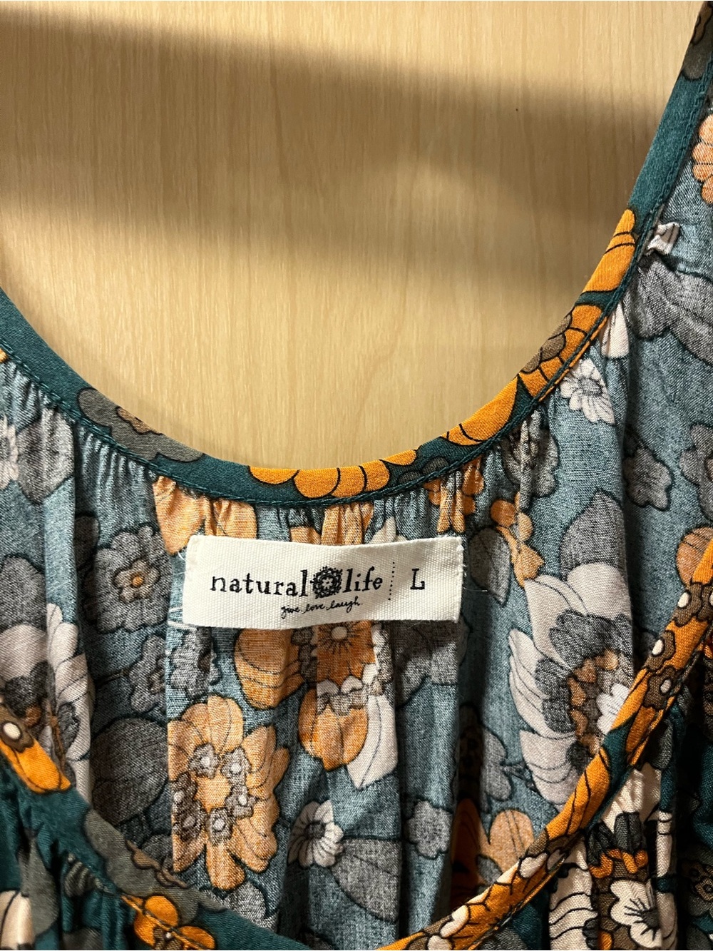 Natural Life Spaghetti Strap Floral Maxi Dress Large - Picture 3 of 5